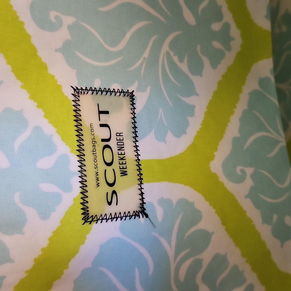 Scout Weekender Bag Tote Inna Garden Aqua and Lime Damask Carryon Travel Storage - Picture 4 of 14
